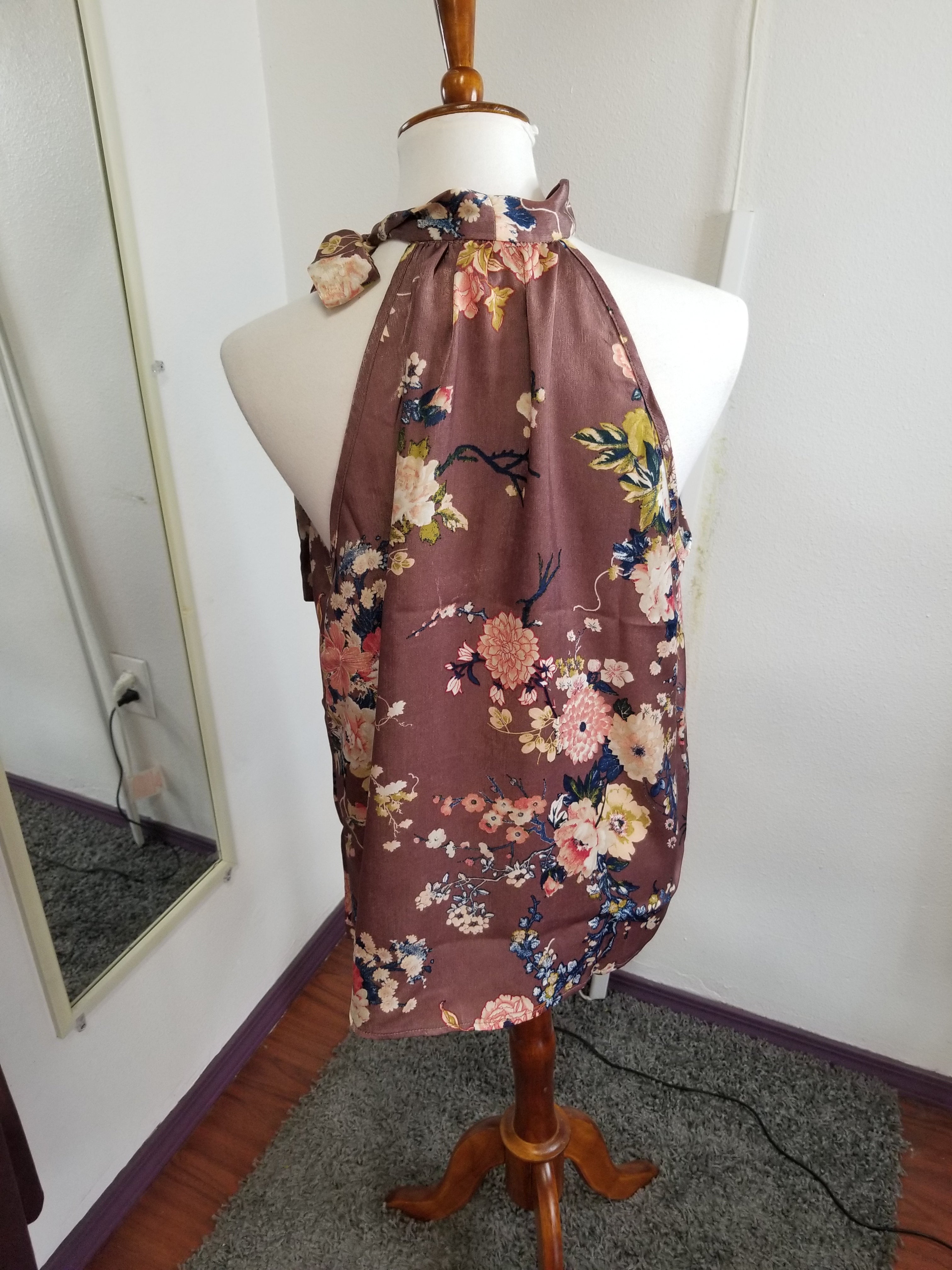 Mauve floral blouse plus size only